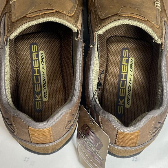 Skechers Men's DIAMETER-Zinroy Slip-on Loafer 7.5 NEW Leather MEMORY FOAM brown - Picture 6 of 9